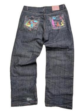 42/32 Rare RMC Ksohoh Embroidered Rainbow Stitch Jeans Japan